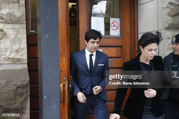 Former CBC Radio host Jian Ghomeshi leaves court on Thursday, March 24 after Ontario Court Justice William Horkins found him not guilty of sex...