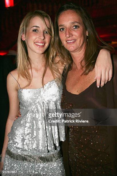 Model Ayesha Makim and her mother public relation Jane Luedecke attend the launch of the "Nokia Mobile Couture Collection" at the State Theatre...