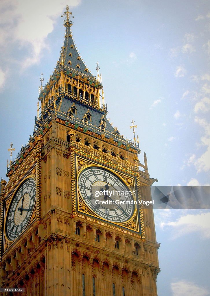 Big Ben clock tower close up