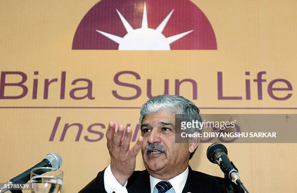 Chief Executive Officer of Birla Sunlife Insurance Nani Javeri answers a question during a news conference in Madras, 24 November 2004. Birla Sun...