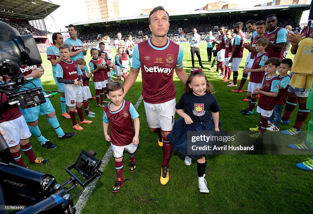 West Ham United XI v West Ham United All-Stars XI: Mark Noble Testimonial