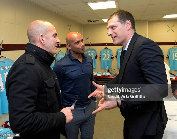 Paolo Di Canio, Trevor Sinclair and Slaven Bilic before the match between West Ham United XI v West Ham United All Stars XI: Mark Noble Testimonial...