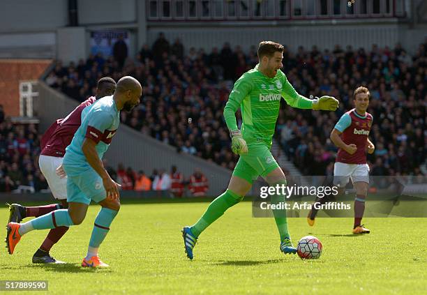 Adrian San Miguel of West Ham United goes on a run before scoring during the match between West Ham United XI v West Ham United All Stars XI: Mark...