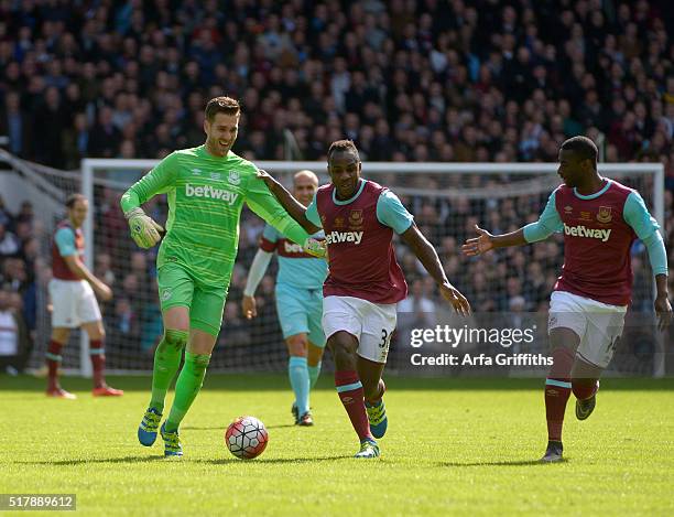 Adrian San Miguel of West Ham United goes on a run before scoring during the match between West Ham United XI v West Ham United All Stars XI: Mark...