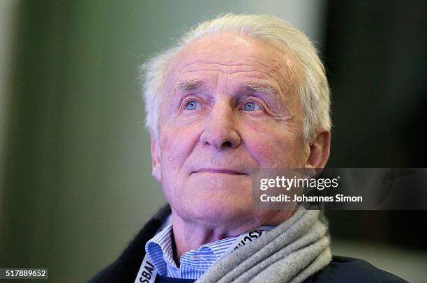 Giovanni Trappatoni, former head coach of Italy attends a press conference ahead of the international friendly match between Germany and Italy at...