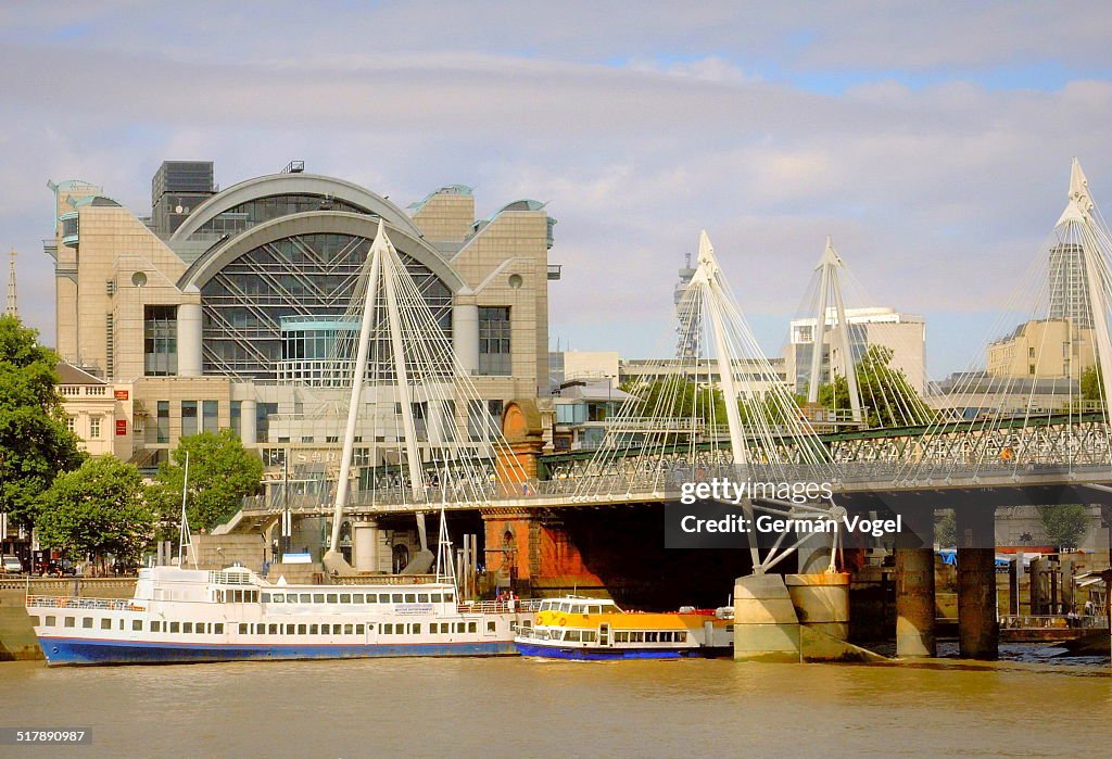 London Charing Cross Railway Station And Bridges High-Res Stock Photo
