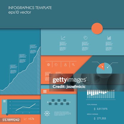 Table Infographic Getty Infographics Template With Business Graphs And Charts Other Elements ...