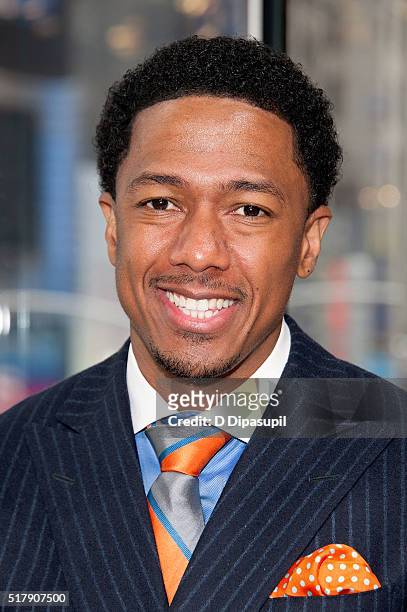 Nick Cannon visits "Extra" at their New York studios at H&M in Times Square on March 28, 2016 in New York City.