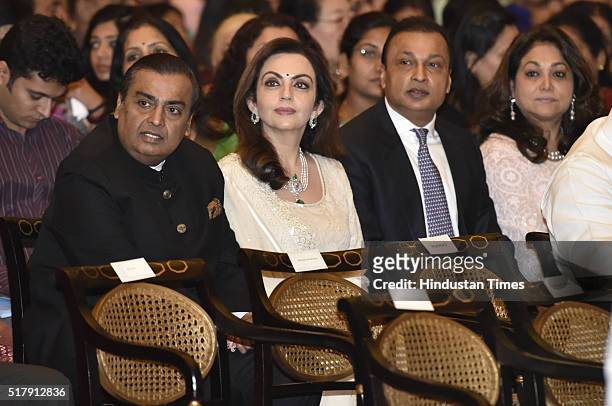 Chairman, Managing Director of Reliance Industries Limited Mukesh Ambani, his wife Nita Ambani, brother and Chairman of Reliance Group Anil Ambani...