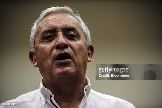 Otto Perez Molina, Guatemala's former president, speaks during a court appearance in Guatemala City, Guatemala, on Monday, March 28, 2016. Perez...