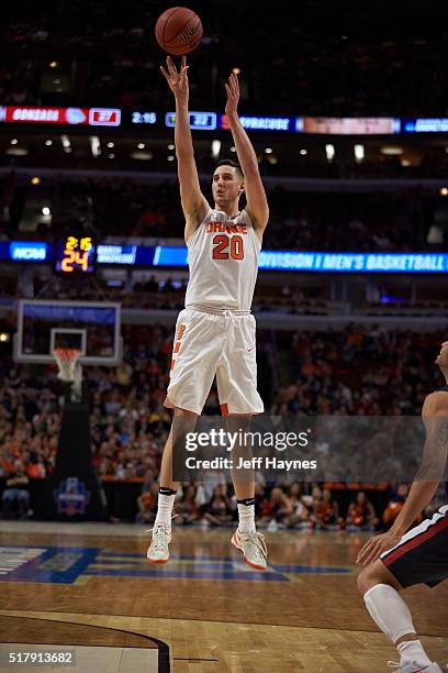Playoffs: Syracuse Tyler Lydon in action, shooting vs Gonzaga at United Center. Chicago, IL 3/25/2016 CREDIT: Jeff Haynes