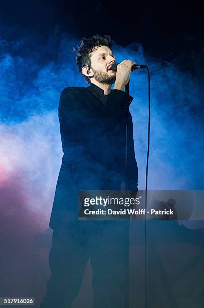 Sascha Ring from Moderat performs at L'Olympia on March 28, 2016 in Paris, France.