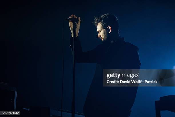 Sascha Ring from Moderat performs at L'Olympia on March 28, 2016 in Paris, France.