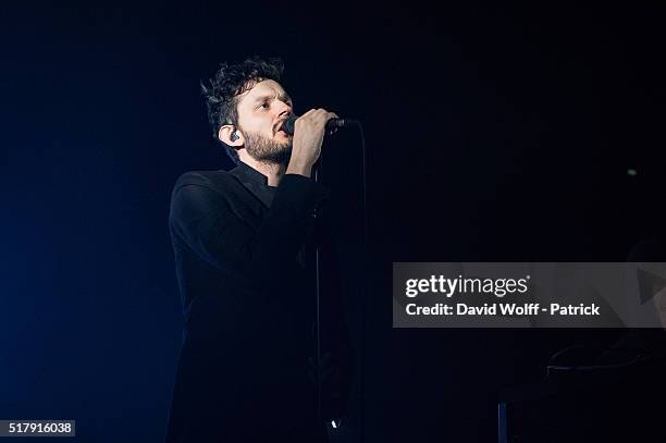 Sascha Ring from Moderat performs at L'Olympia on March 28, 2016 in Paris, France.