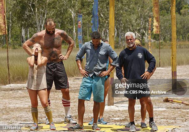 Play or Go Home" -- Julia Sokolowski, Scot Pollard, Peter Baggenstos and Joseph Del Campo during the sixth episode of SURVIVOR KAOH: RONG -- Brains...