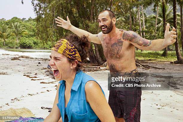 It's Merge Time" -- Aubry Bracco and Scot Pollard during the seventh episode of SURVIVOR KAOH: RONG -- Brains vs. Brawn vs. Beauty. The show airs,...