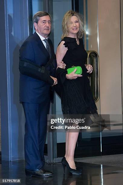 Alfonso Cortina and Miriam Lapique attend the Mario Vargas Llosa 80th birthday party at the Villa Magna hotel on March 28, 2016 in Madrid, Spain.