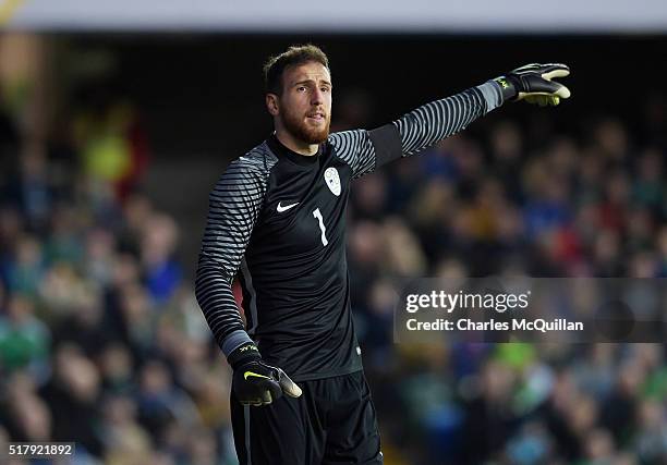 Oblak Jan of Slovenia during the international friendly between Northern Ireland and Slovenia at Windsor Park on March 28, 2016 in Belfast, Northern...