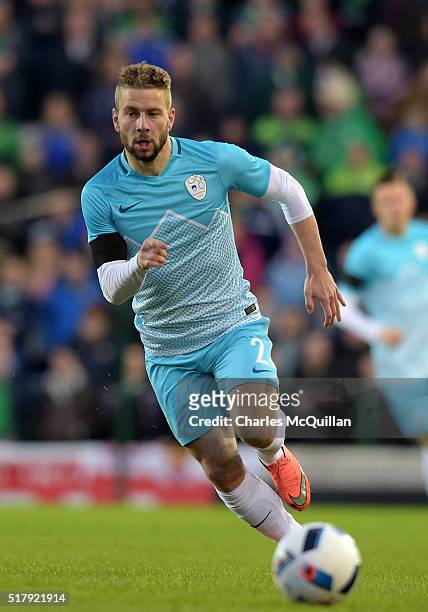 Skubic Nejc of Slovenia during the international friendly between Northern Ireland and Slovenia at Windsor Park on March 28, 2016 in Belfast,...