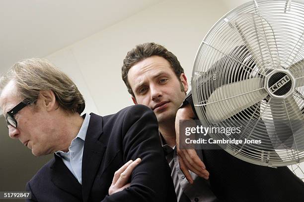 Bill Nighy with Andrew Lincoln at a photoshoot in Chelsea,London on the 6th of March 2004.