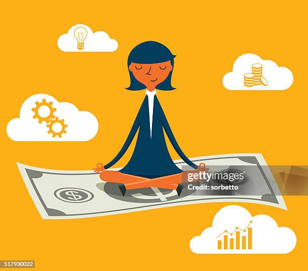 flying cash - cash flow stock illustrations