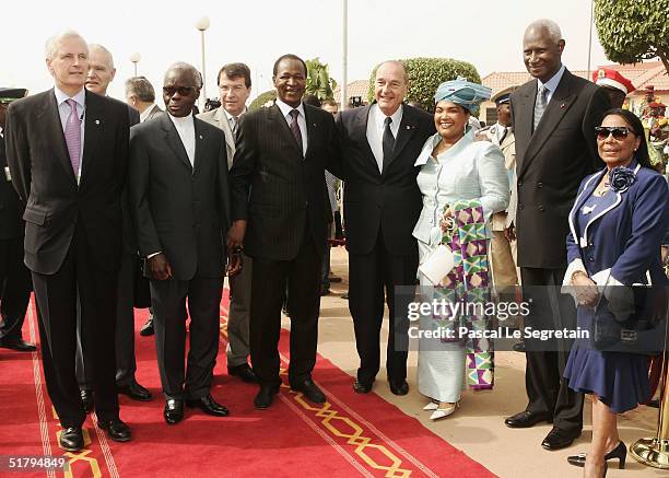 French Minister of foreign affairs, Michel Barnier , President of Benin, Mathieu Kerekou, President of Burkina-Faso, Blaise Compaore, French...