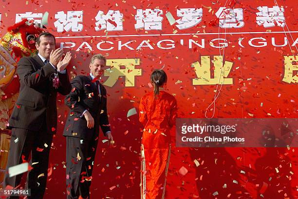Prince Phillipe of Belgium attends an opening ceremony of a factory of Belgium's Vitalo Packaging Co. Ltd. On November 26, 2004 in Guangzhou, China....