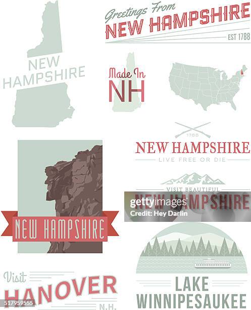 bildbanksillustrationer, clip art samt tecknat material och ikoner med new hampshire typography - new hampshire