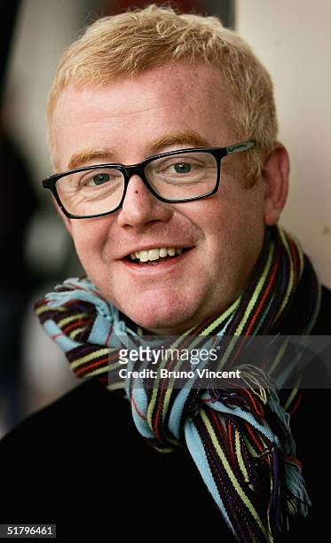 Presenter and business entrepreneur Chris Evans sells his wares at Camden Stables Market on November 27, 2004 in London. He is to sell off furniture,...