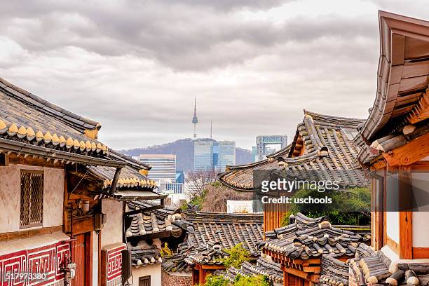 seoul, corea del sud, vista sullo skyline - corea del sud foto e immagini stock