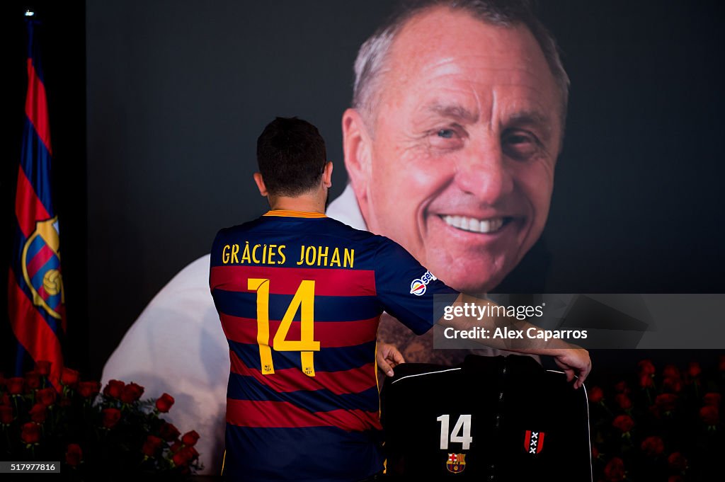 Johan Cruyff's Memorial At The Camp Nou Stadium