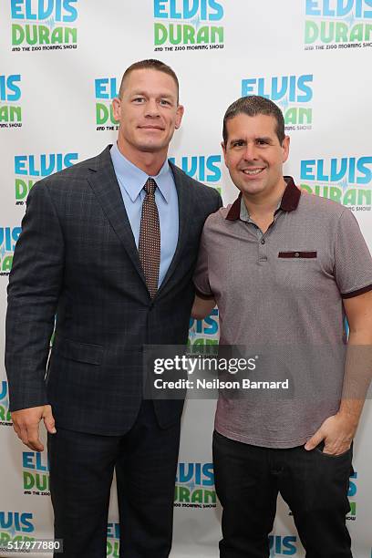 John Cena and Skeery Jones at "The Elvis Duran Z100 Morning Show" at Z100 Studio on March 29, 2016 in New York City.