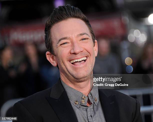 Actor David Faustino arrives at the premiere of USA Pictures' "The Boss" at Regency Village Theatre on March 28, 2016 in Westwood, California.