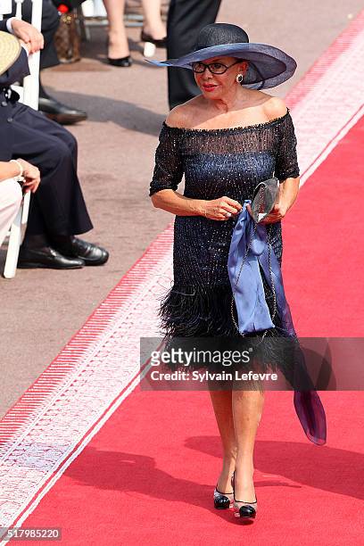 Marina Doria attends the religious ceremony of the Royal Wedding of Prince Albert II of Monaco to Princess Charlene of Monaco in the main courtyard...