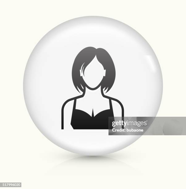 woman face icon on white round vector button - reflective vest stock illustrations