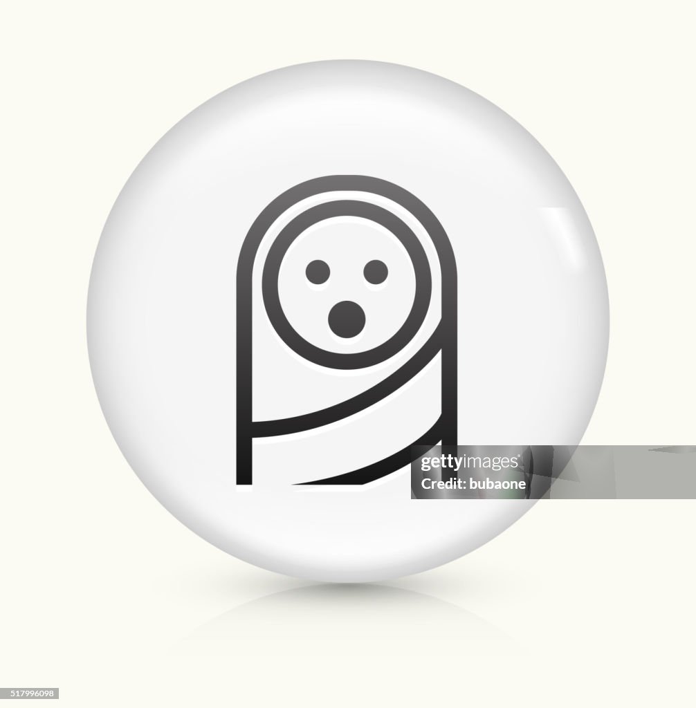 Baby Face icon on white round vector button