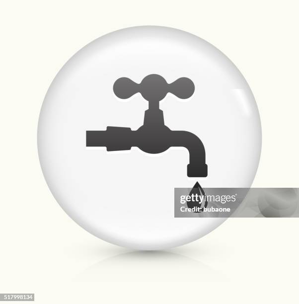 faucet icon on white round vector button - fix dripping tap stock illustrations