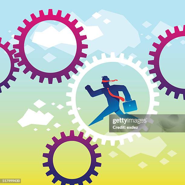 running the system - blindfold stock illustrations