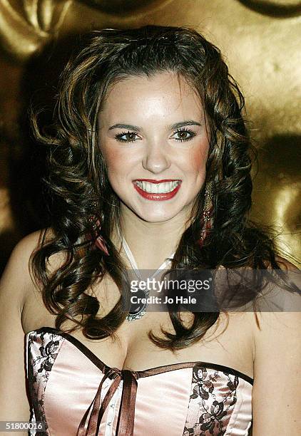 Hollyoaks actress Jodi Albert arrives at the "British Academy Children's Film and Television Awards" on November 28, 2004 at the London Hilton, Park...