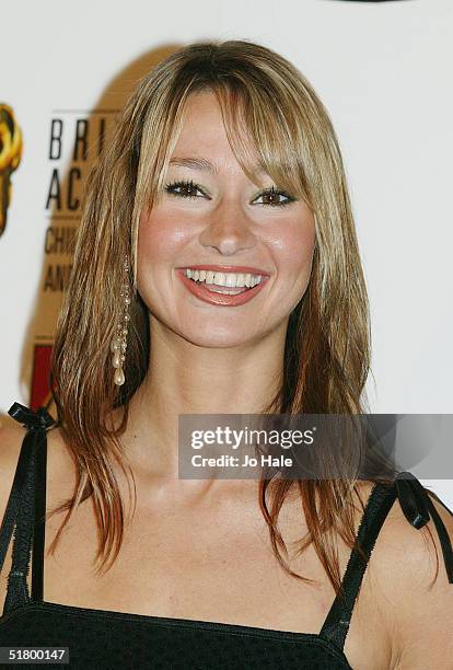 Newsround tv presenter Ellie Crisell poses at the boards during the "British Academy Children's Film and Television Awards" on November 28, 2004 at...