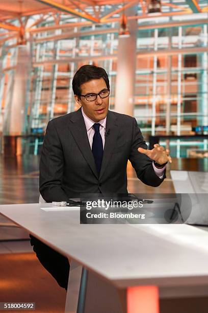 Dubravko Lakos-Bujas, head of U.S. Equity strategy at JPMorgan Chase & Co., speaks during a Bloomberg Television interview in New York, U.S., on...