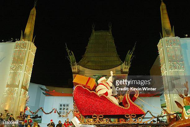 Santa Claus appears at the 73rd Annual Hollywood Christmas Parade on November 28, 2004 in Hollywood, California.