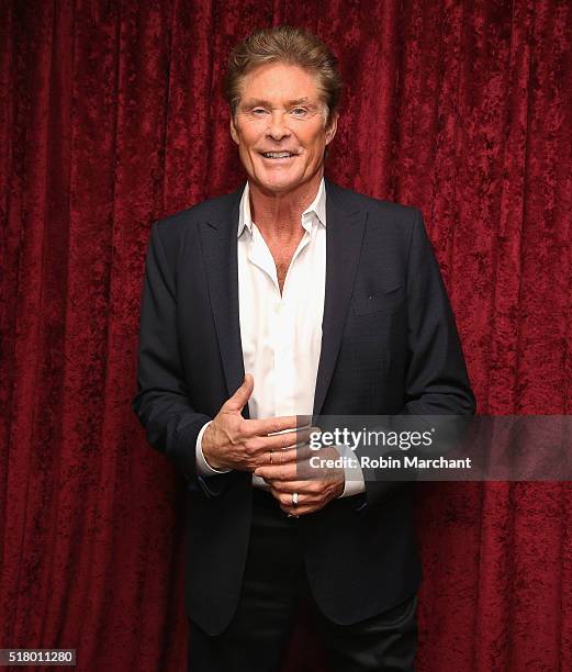 David Hasselhoff visits at SiriusXM Studio on March 29, 2016 in New York City.