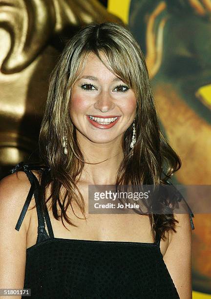 Newsround tv presenter Ellie Crisell arrives at the "British Academy Children's Film and Television Awards" on November 28, 2004 at the London...