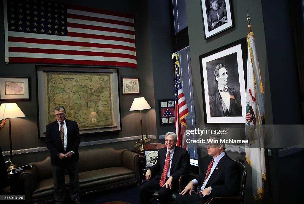 President Obama's Supreme Court Nominee Judge Merrick Garland Meets With Sen. Mark Kirk (R-IL) On Capitol Hill