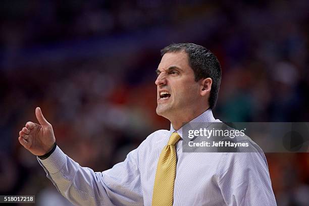 Playoffs: Closeup of Iowa State coach Steve Prohm during game vs Virginia at United Center. Chicago, IL 3/25/2016 CREDIT: Jeff Haynes