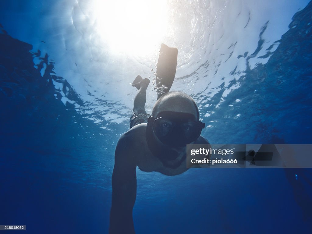 POV deportes y actividades :  bajo el agua autofoto