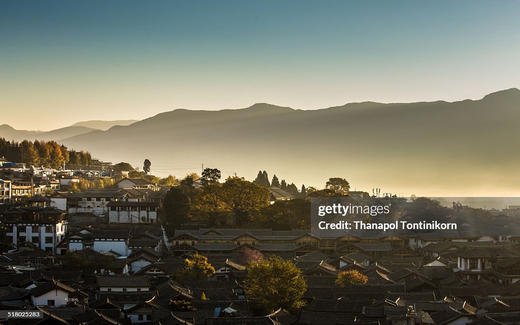 Sunrise on Lijiang Old Town , Yunnan , China