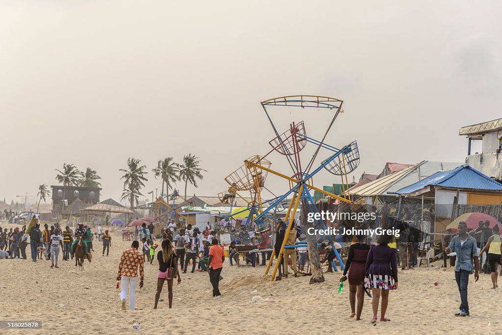 Fairground at Elugushi Beach, Lagos, Nigeria