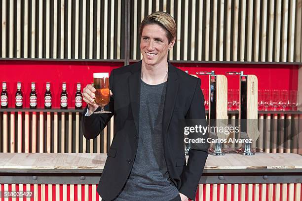 Futbol player Fernando Torres attends the Mahou Spot presentation at the Capitol cinema on March 29, 2016 in Madrid, Spain.